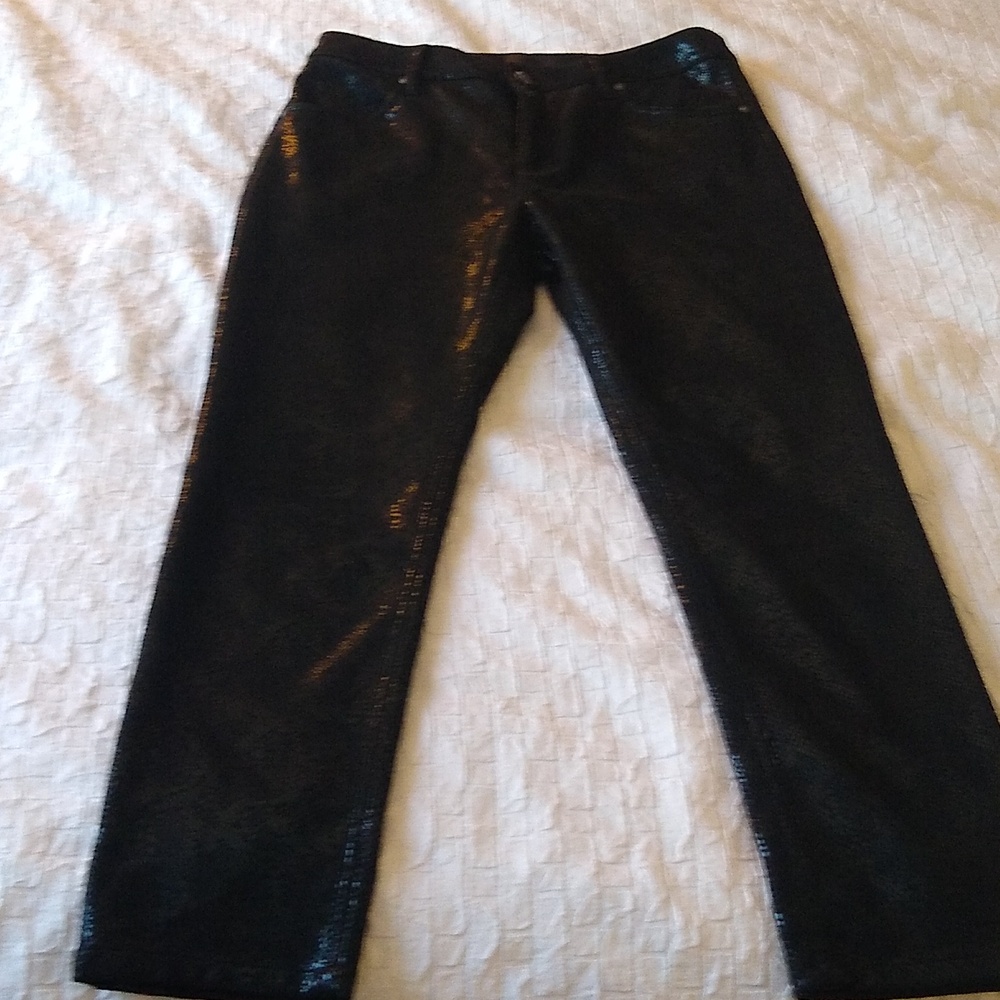 Eric black shiny animal Jeans size 10